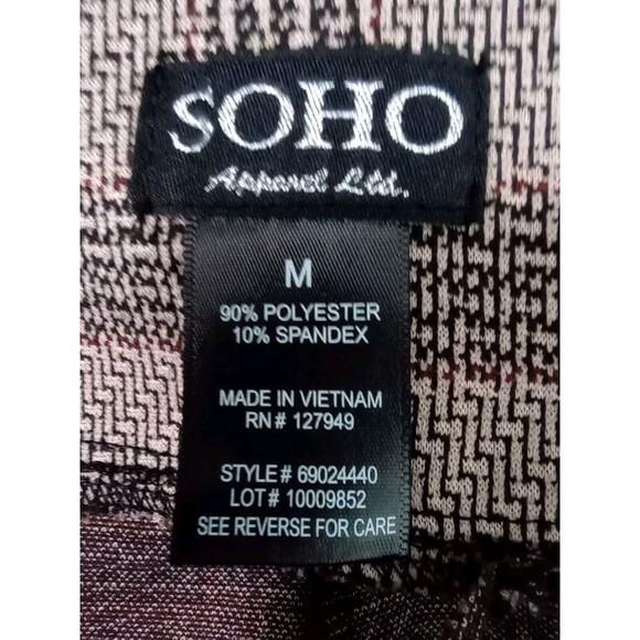 Soho Plaid Stretch Ankle Pants Pull On Pencil Dark Academia Fall Career Medium - Picture 8 of 13